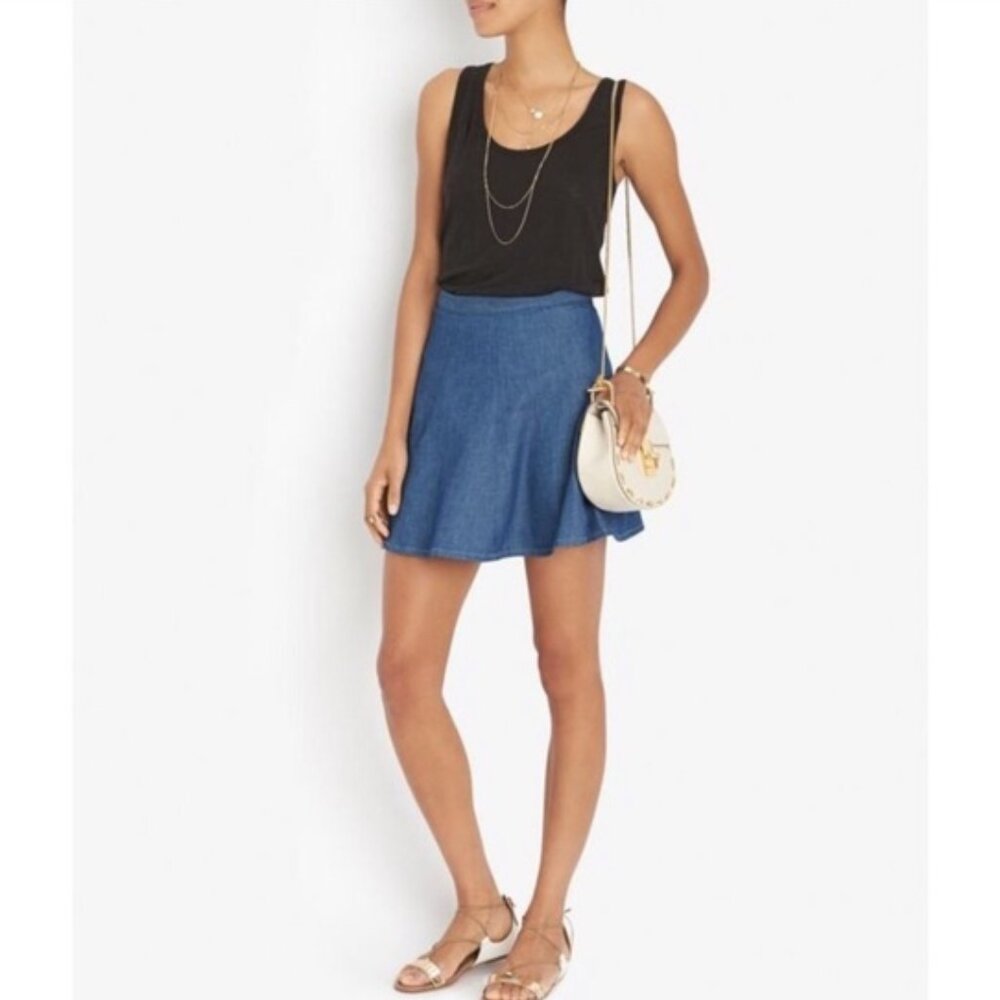 NEW RAG & BONE SUKI RINSE DENIM A-LINE SKIRT size 24